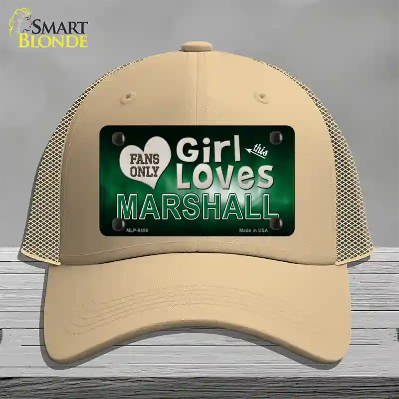 This Girl Loves Marshall Novelty License Plate Hat Mesh / Khaki