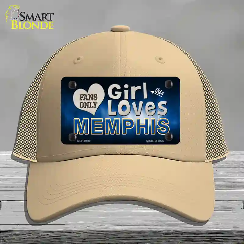 This Girl Loves Memphis Novelty License Plate Hat Mesh / Khaki