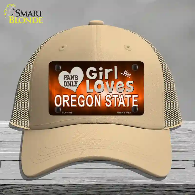 This Girl Loves Oregon State Novelty License Plate Hat Mesh / Khaki