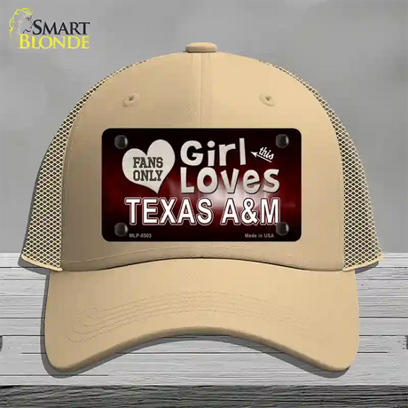 This Girl Loves Texas A&M Novelty License Plate Hat Mesh / Khaki