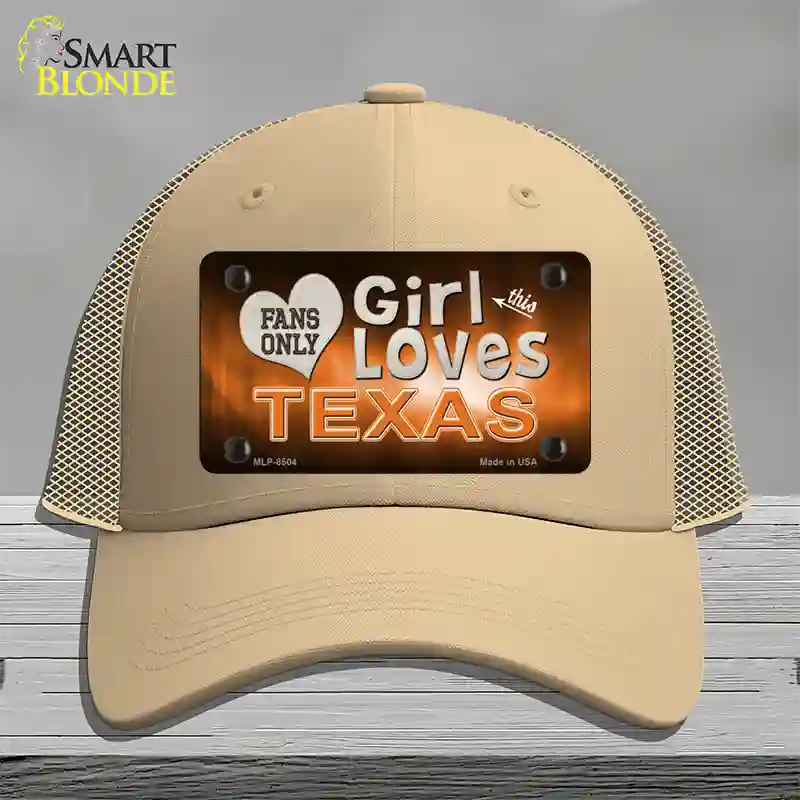 This Girl Loves Texas Novelty License Plate Hat Mesh / Khaki