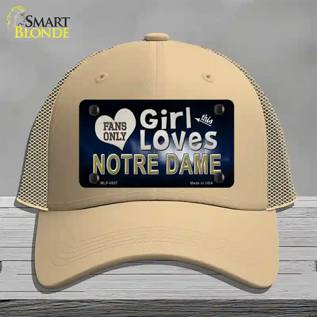 This Girl Loves Notre Dame Novelty License Plate Hat Mesh / Khaki