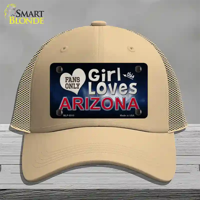 This Girl Loves Arizona Novelty License Plate Hat Mesh / Khaki