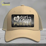 This Girl Loves Purdue Novelty License Plate Hat Mesh / Khaki