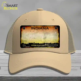 Indiana Rusty State Novelty License Plate Hat Mesh / Khaki