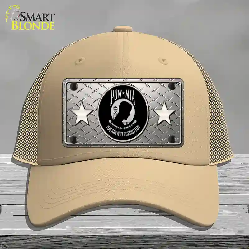 POW MIA Diamond Novelty License Plate Hat Mesh / Khaki