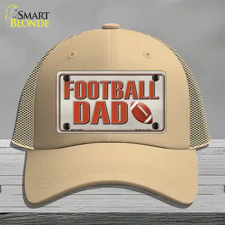 Football Dad Novelty License Plate Hat Mesh / Khaki