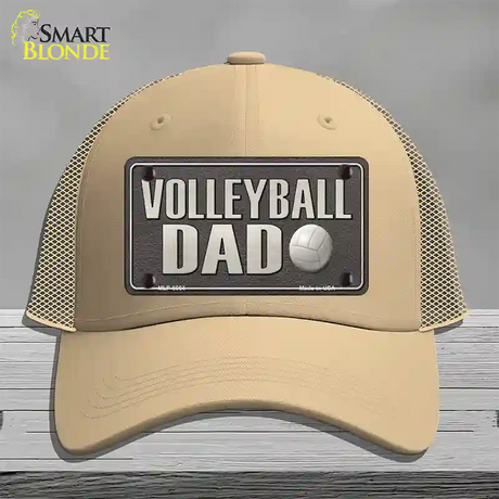 Volleyball Dad Novelty License Plate Hat Mesh / Khaki