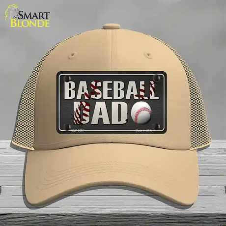 Baseball Dad Novelty License Plate Hat Mesh / Khaki