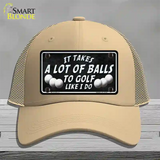 A Lot Of Balls Novelty License Plate Hat Mesh / Khaki