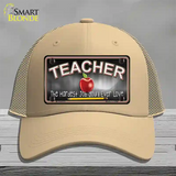 Teacher Novelty License Plate Hat Mesh / Khaki