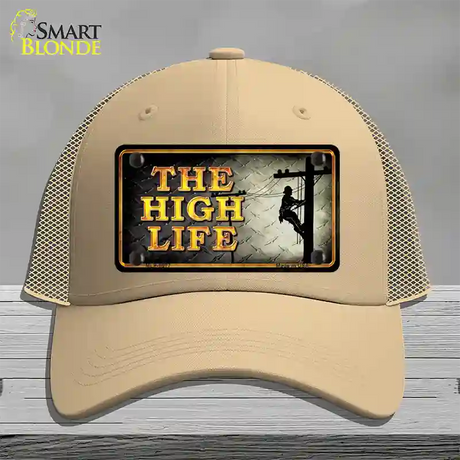 The High Life Novelty License Plate Hat Mesh / Khaki