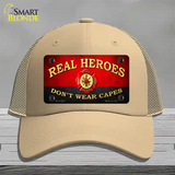 Real Heroes Red Novelty License Plate Hat Mesh / Khaki