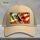 Delaware Love Novelty License Plate Hat Mesh / Khaki