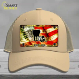 Louisiana Love Novelty License Plate Hat Mesh / Khaki