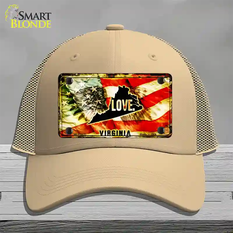 Virginia Love Novelty License Plate Hat Mesh / Khaki