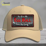 Egg Roll Novelty License Plate Hat Mesh / Khaki