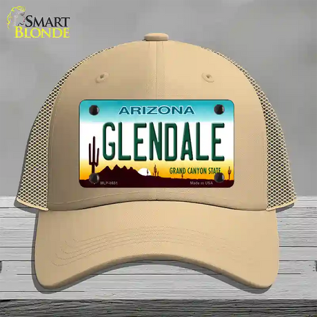 Glendale Arizona Novelty License Plate Hat Mesh / Khaki