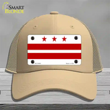 Washington DC Flag Novelty License Plate Hat Mesh / Khaki