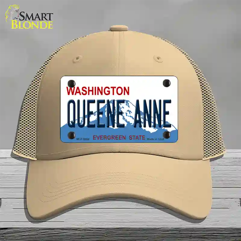 Queene Anne Washington Novelty License Plate Hat Mesh / Khaki