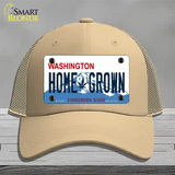 Home Grown Washington Novelty License Plate Hat Mesh / Khaki