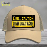 Driver Legally Blonde Novelty License Plate Hat Mesh / Khaki