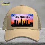 Los Angeles Silhouette Novelty License Plate Hat Mesh / Khaki