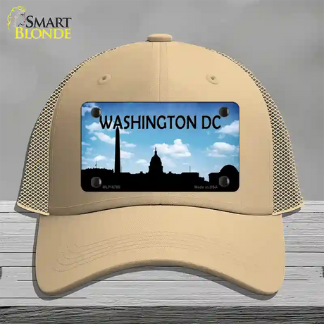 Washington DC Silhouette Novelty License Plate Hat Mesh / Khaki