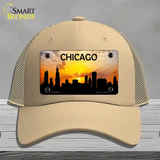 Chicago Silhouette Novelty License Plate Hat Mesh / Khaki