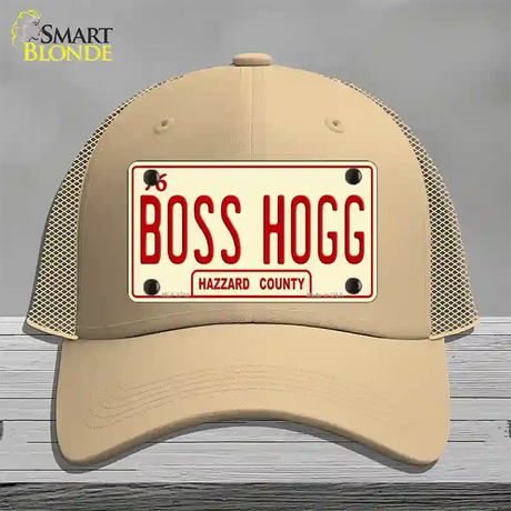 Boss Hogg Hazzard County Novelty License Plate Hat Mesh / Khaki