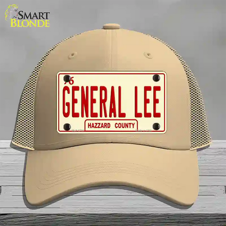 General Lee Hazzard County Novelty License Plate Hat Mesh / Khaki