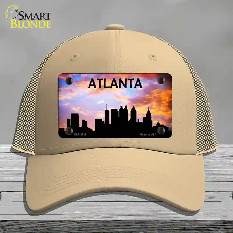 Atlanta Silhouette Novelty License Plate Hat Mesh / Khaki