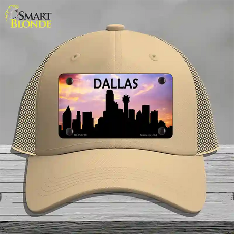 Dallas Silhouette Novelty License Plate Hat Mesh / Khaki