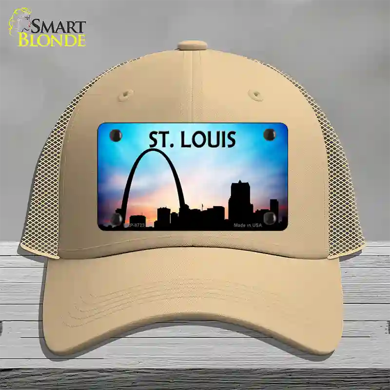 St Louis Silhouette Novelty License Plate Hat Mesh / Khaki