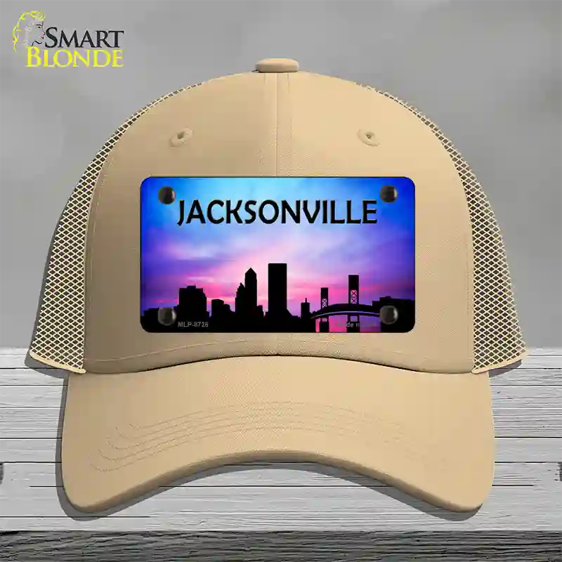 Jacksonville Silhouette Novelty License Plate Hat Mesh / Khaki