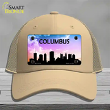 Columbus Silhouette Novelty License Plate Hat Mesh / Khaki