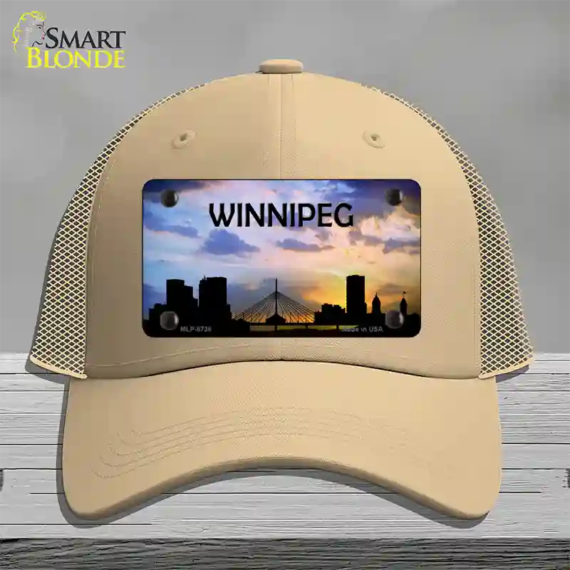 Winnipeg Silhouette Novelty License Plate Hat Mesh / Khaki