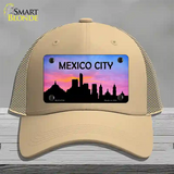 Mexico City Silhouette Novelty License Plate Hat Mesh / Khaki