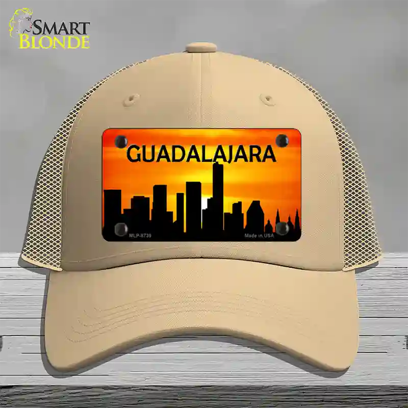 Guadalajara Silhouette Novelty License Plate Hat Mesh / Khaki