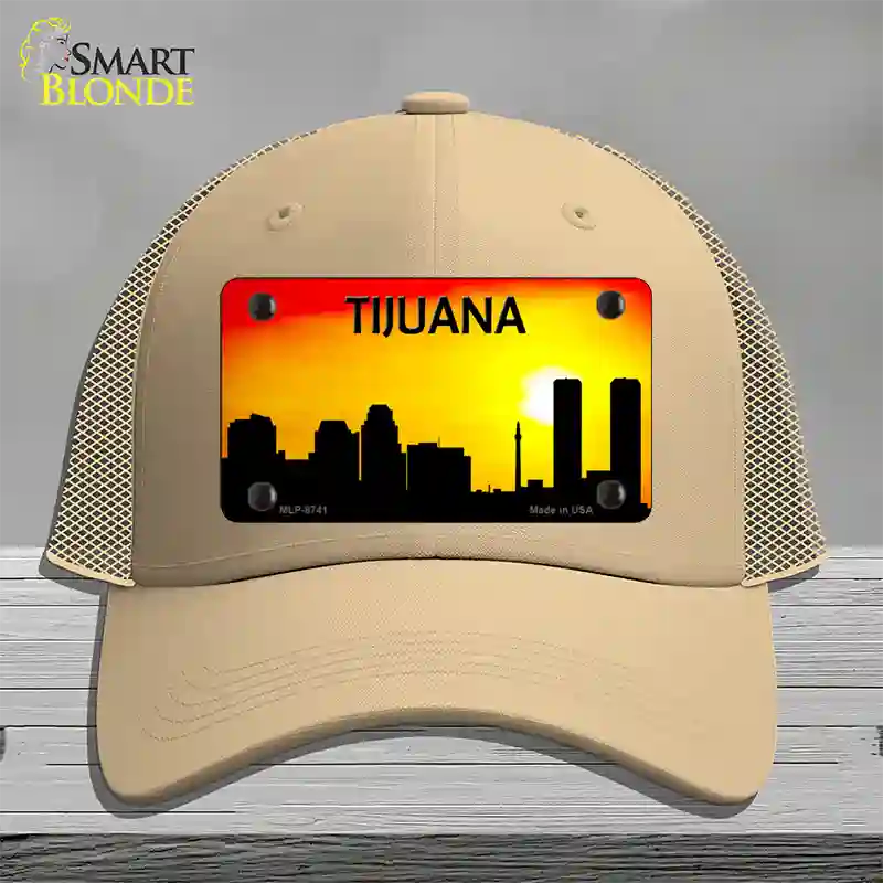 Tijuana Silhouette Novelty License Plate Hat Mesh / Khaki