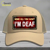 Honk All You Want Novelty License Plate Hat Mesh / Khaki