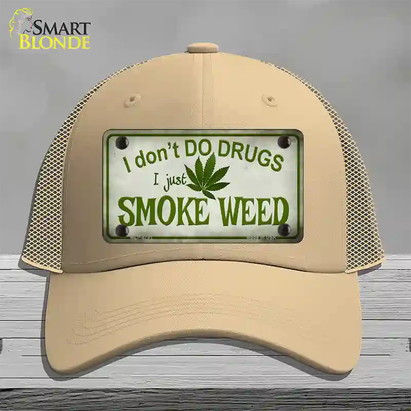 I Dont Do Drugs Novelty License Plate Hat Mesh / Khaki