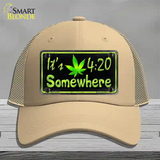 Its 4:20 Novelty License Plate Hat Mesh / Khaki