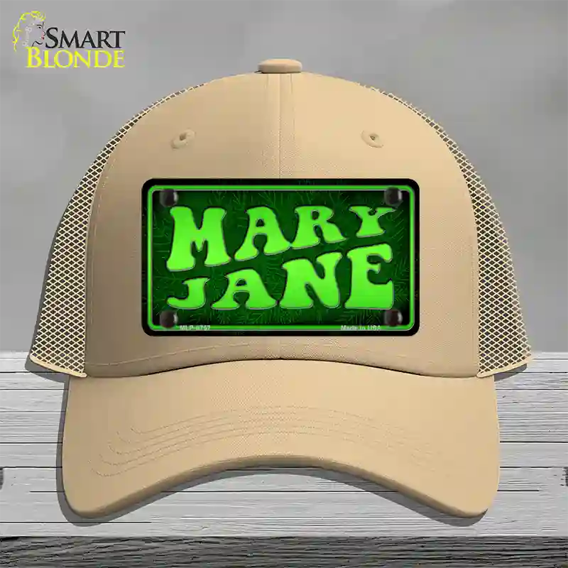 Mary Jane Novelty License Plate Hat Mesh / Khaki