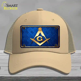 Freemasonry Novelty License Plate Hat Mesh / Khaki