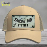 Show Me Your Kitties Novelty License Plate Hat Mesh / Khaki