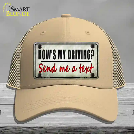 Send Me A Text Novelty License Plate Hat Mesh / Khaki