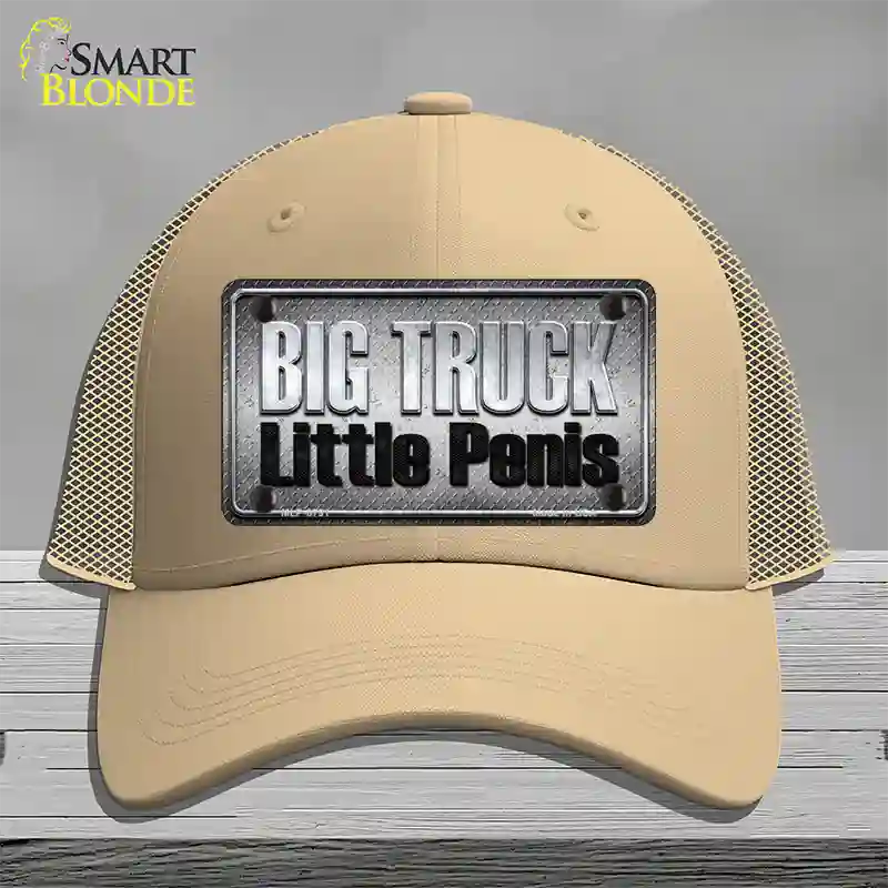 Big Truck Little Penis Novelty License Plate Hat Mesh / Khaki