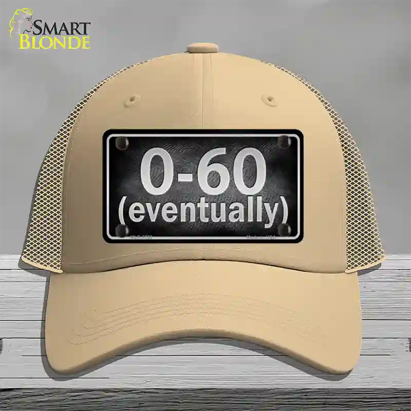 0 To 60 Novelty License Plate Hat Mesh / Khaki