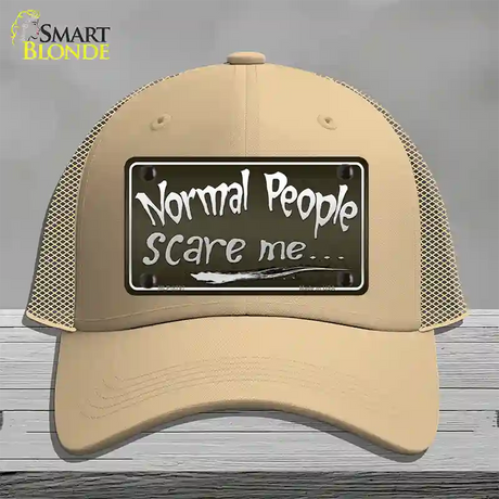 Normal People Novelty License Plate Hat Mesh / Khaki